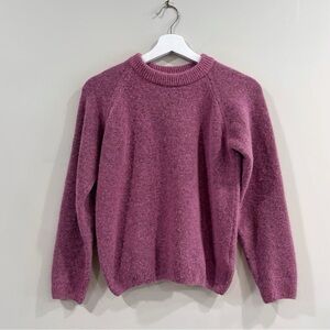 Balzac Paris Women’s Alpaca Blend Sweater Small Rose Pink Crewneck Cozy Chic